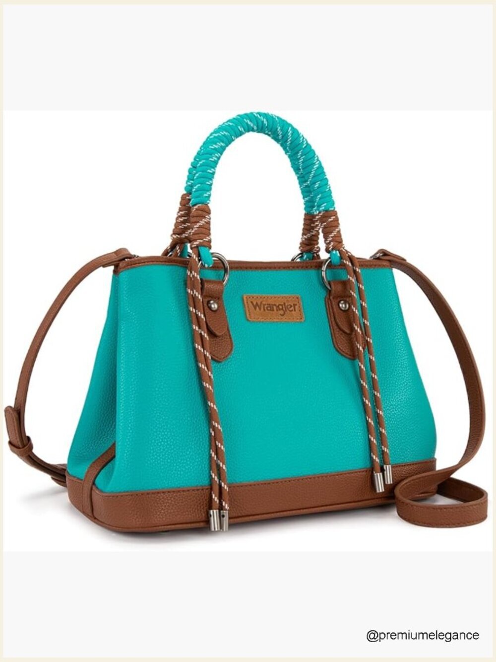 Medium Satchel Purse with Braided Rope Top Handle Tote Bag